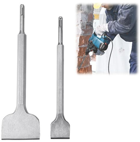 Scalpello per piastrelle, 2 pezzi, SDS plus, scalpello piatto SDS Plus, 280 x 100 mm, 250 x 40 mm, SDS Plus, scalpello per piastrelle, cemento, pietra naturale, colla per piastrelle, muratura