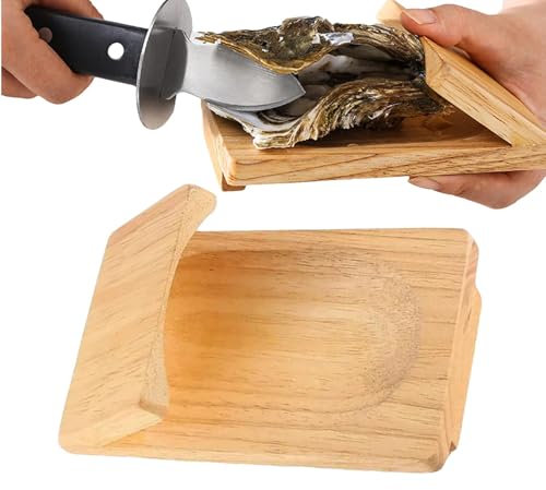 Yplkm Cuchillo Abre Ostras Oyster Clamp, Abre Ostras, Kit De Apertura De Ostras Segura Con Cuchillo De Ostra Abrazadera Para Descascarar Ostras Abrazadera Para Descascarar Ostras Wooden