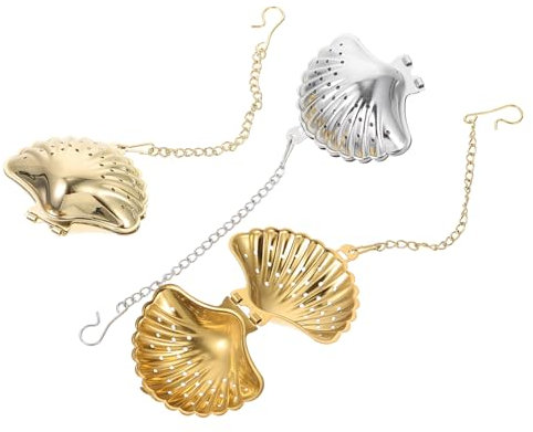 PRETYZOOM Infusor De Té De Acero Inoxidable 3piezas Colador De Té Forma De Concha Colgante Accesorios De Cocina Uso Doméstico y Oficina Fácil De Limpiar