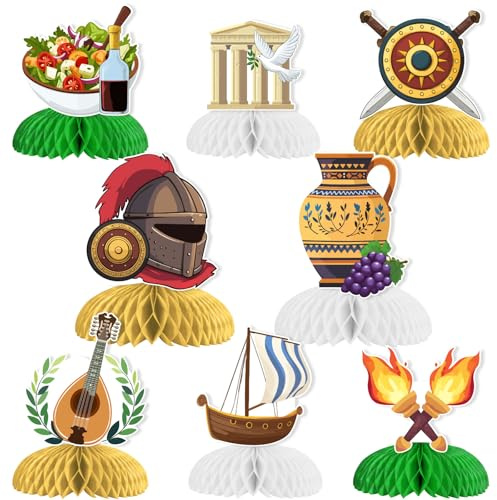 Kreatwow Greek Honeycomb Centerpieces, Ancient Greek Party Decorations