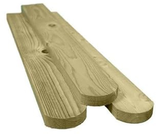 Premium Picket Garden Fencing Pales Timber Treated Wood Fencing Boards (3'' x 3ft) Rounded Top Planed and Smooth Round top Picket pales, Fencing pales UK (Round Top 3 Foot High) (20)