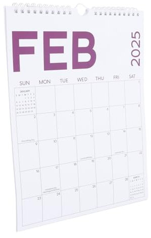 HOMSFOU Wandkalender 2025 12 Monate Spiralbindung Glattes Papier Monatsplaner Für Zuhause Büro Schule