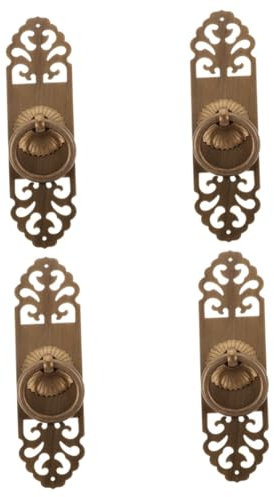 Vaguelly 4 Stück Retro -Bronzegriff schubladenknauf vintage retro deko Griff für Bücherregal door knob türgriff ziehgriff zieht Griffe Antiquität Türschnalle Küchenschrank Zuggriff Messing