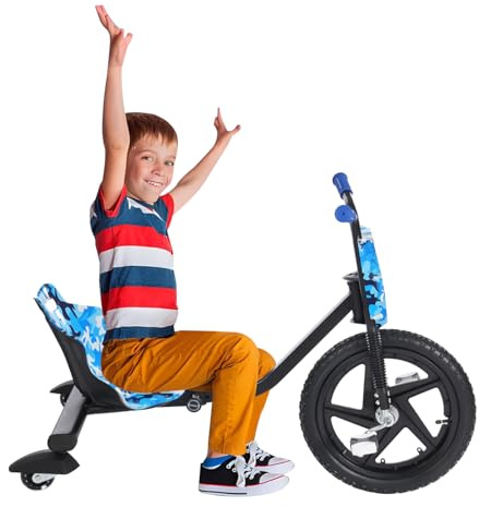 Hochwertiges Drift Scooter, Verstellbares Tret Drifting Ride, Drift Kart - Scoot and Ride Roller - Tragfähigkeit 80kg/176.37lbs Drift Trike, Drift Bike (Blau Camouflage)