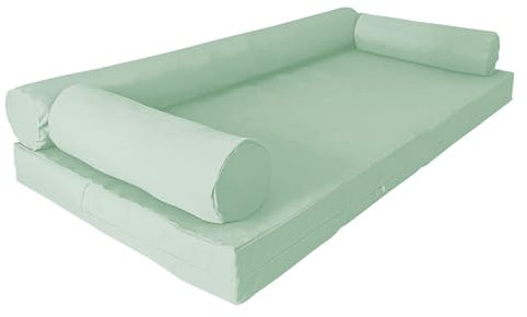 Doppelbett-Matratzenpaket für den Außenbereich, 4-in-1-Set, Veranda-Schaukel, Kissen-Set, Terrassen-Hänge-Tagesbett, Innenkissen, Bohnengrün