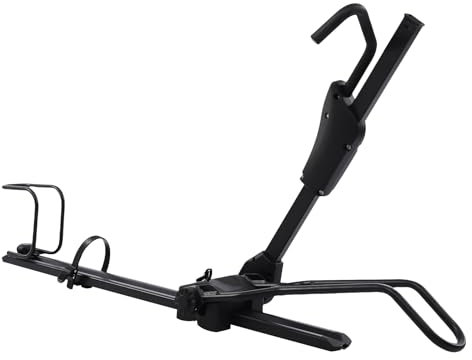 Portabicicletas de altura ajustable, aleación de aluminio, montaje en techo de coche, soporte vertical para bicicleta, montaje en techo universal