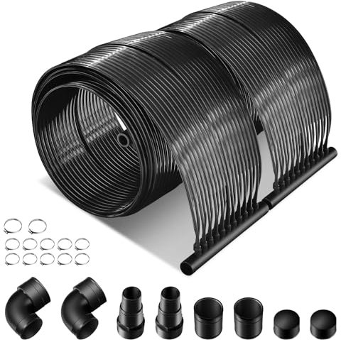 FANTASK Chauffage Solaire de Piscine 600 x 75 cm - Panneau Solaire en polyéthylène résistant aux UV - Panneaux solaires enroulables - pour piscines jusqu'à 25800 l - Noir