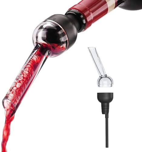 KITCHENDAO Abnehmbarer Weinbelüfter und Ausgießer, BPA-frei Dekanter Rotwein, Tropft und verschüttet nichts – Verbessert sofort Geschmack und Bouquet – Spülmaschinenfest