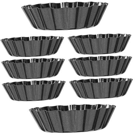 Molde para Tartaletas de Huevo 8 Piezas de Acero al Carbono Negro