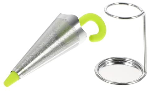 TOYANDONA Umbrella Tea Infuser Stainless Steel Tea Filter with Green Silicone Lid Fine Mesh Strainer
