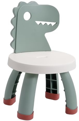 MAGICLULU Dinosaurier Stuhl im Cartoon Stil Grün mit Rückenlehne für Kinder | Pp Pvc, Leicht und Zylindrisch, Schulanfang Deko, Kindergarten Geeignet