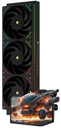 Thermalright Levita Vision 360 UB ARGB Black AIO Liquid Cooler,for AM5/Intel LGA1851/1700,6.67-inch 3D Curved Screen with 2400x1080 Resolutions,Magnetic Panel Screen,3D/2D Video Support