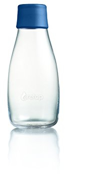 Retap Botella de Agua 0.3, Vidrio de borosilicato, Azul Oscuro, 68 mm