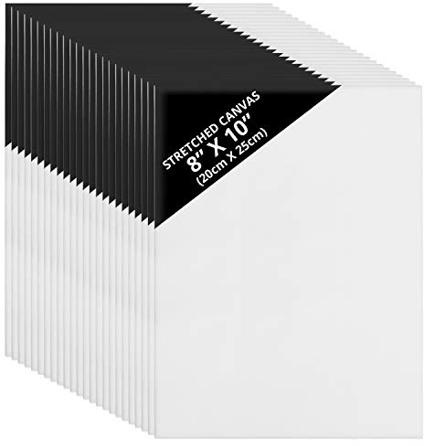 Segeltuch Panel Tafel - 24 Stück Weiß Segeltuch zum Künstler - Künstler Segeltuch Panel Tafel von Größe 20 x 25 cm - Acryl Malerei - Leinwand für Acrylmalerei- Leinwand für Aquarellmalerei