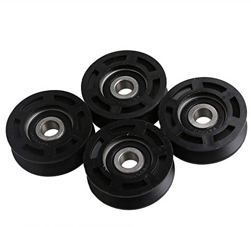 Yibuy 4 x Polyformaldehyde Ball Bearing V-Slot Equipped Pulley Guide Wheel for Door 50 x 10 x 16 mm