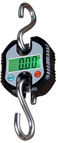 Rhorawill Digital Kranwaagen Gepäckwaage Kofferwaage Hakenwaage Küchenwaagen Tragbare Hängewaage Industriewaage 150kg mit LCD Anzeige für Reisen Koffer, Fischerei, Jagd im Freien(Schwarz)