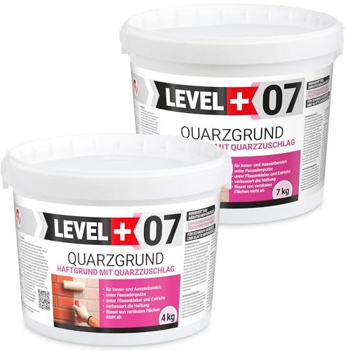 LEVEL PLUS Imprimación de cuarzo para yeso, 11 kg, imprimación para hormigón, yeso, color blanco RM07