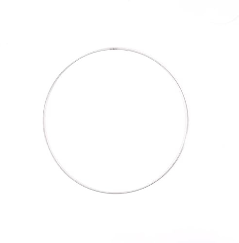 Vaessen Creative 21033 Metallring, Silber, Spannring Ø 30 cm aus 3 mm Metalldraht zum Traumfänger Basteln, Makramee Knoten, Mandala Häkeln sowie Gestalten weiterer Wanddeko und Fensterdeko, Metall
