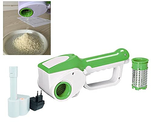 offershop Rallador eléctrico recargable inalámbrico doble rodillo casa cocina rallar queso pan chocolate frutas secas