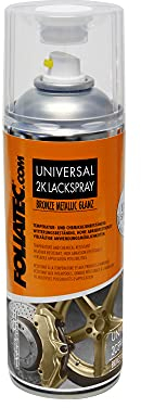 Foliatec Universal 2K Lackspray Spraydose Spray Sprühlack Hitzebeständig, bronze metallic glänzend, 400 ml