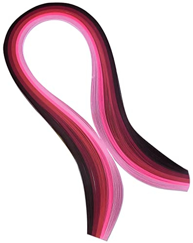 AERZETIX - C54090 - Satz von 100 Farbige papierstreifen quilling - kunst papierrolle gerolltes papier 3mm x 390mm - 5 unterschiedliche farben x 20 einheiten - farbton rot