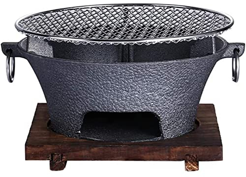 MNSSRN Barbecue Au Charbon De Bois, Poêle À Bois en Fonte pour Le Camping, Feu De Camp, Terrasse, Parc, Jardin,24cm