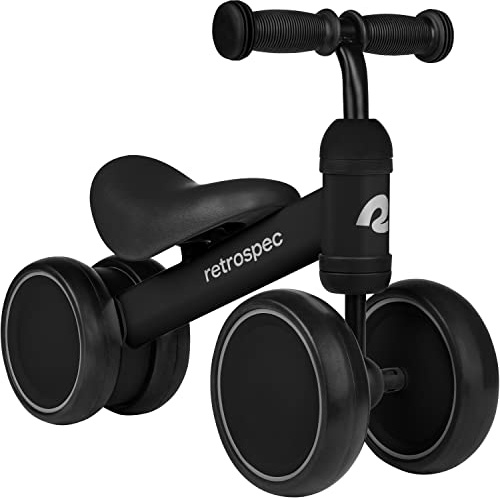 Retrospec Cricket Baby Balance Bike, 4-Wheel Ride-On Toy for Ages 12-24 Months – First Bike & Toddler Bike for 1 Year Old Boys & Girls, First Birthday Gift