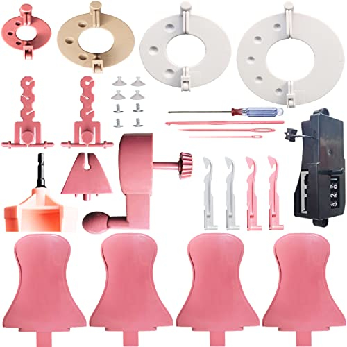 Sentro 40/48 Strickmaschinen-Zubehör, verschiedene Webwebmaschinen, Ersatzwerkzeuge inklusive Adapter, Griff, Spanner und Strickhaken-Set für Erwachsene und Kinder, 32-teiliges Set
