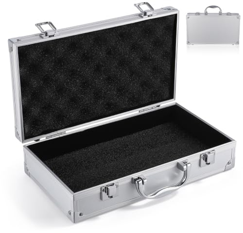 Aluminum Toolbox - Lockable Small Aluminium Case for Tool Storage Portable Tool Case Durable and Corrosion-Resistant Storage Solution 30X17X7.8Cm