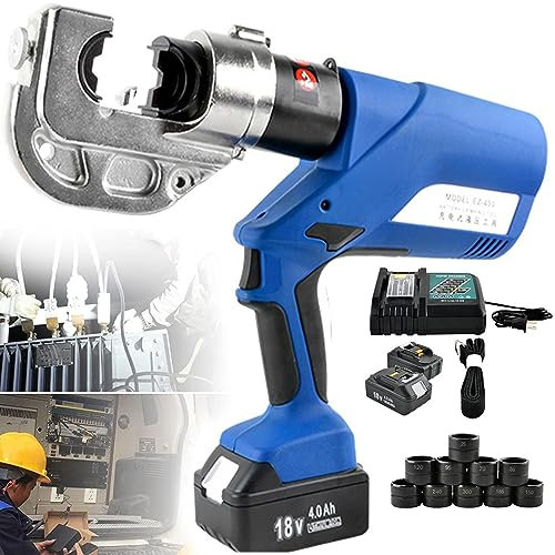 ExoticaBlend Crimpadora Hidráulica con Mordazas, 2 Baterías, Herramienta Propress para Tubería de Cobre, Rango de Crimpado 16-300 mm²,400