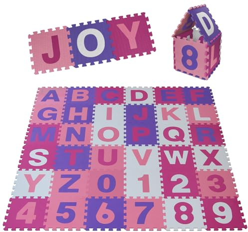 ALPIDEX Tappeto Puzzle Bambini 36 Pezzi Numeri Lettere Gioco Gattonare EVA