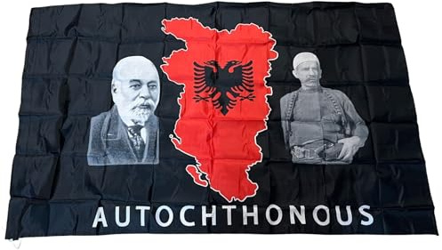 Albanische Flagge Autochthonous 150x90cm aus fein Polyester - Albanien - Kosovo - Flamuri i Shqipëris - Albanian Flag