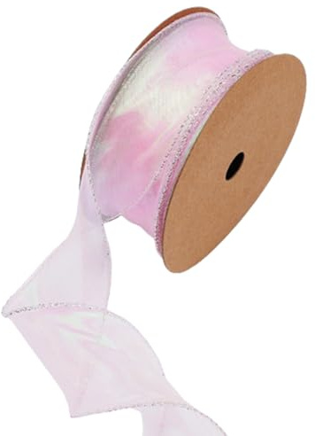 Wisafory 10 Yards Organzaband Dekoband Geschenkband Schimmernd Organza Band mit Drahtkante Schleifenband Stoffband Organza Bänder Bastelband für Blumensträuße Geschenkverpackung Rosa 4cm | Schimmerndes Organza Band, Schleifenband, Bastelzubehör, Blumenstrauß, Hochzeit, Geschenkverpackung, Dekoration