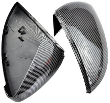 Rückspiegelabdeckung 2 STÜCKE Für G&olf Für MK7 7.5 Für G&TI 7 7R Autospiegelabdeckungen Kappen Rückspiegelgehäuse Abdeckung Zubehör Spiegelkappen Außenspiegel(Carbon Look Black)