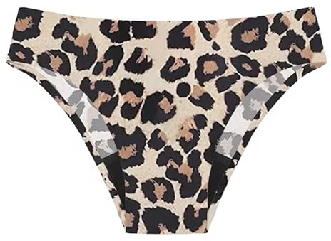 Culotte Menstruelle pour Femme Culotte Hipster en Coton Pantalon Menstruel Léopard Culotte Post-Partum Sous-Vêtements Confortables pour Adolescentes Respirant Basique Classique Léopard S