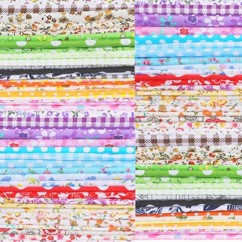 Thinp 50 Stk Stoffe zum Nähen Baumwolle,20x20cm Baumwollstoff Patchwork,Patchwork Stoffe Paket,Stoff-Quadrate & Quiltingstoffe,Patchworkstoff,für Craft Sewing Kleidung Vorhänge Bettwäsche DIY Basteln