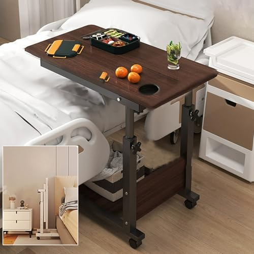 DSEWTEZXI Schlafzimmer Rollen beistelltisch, höhenverstellbar Krankenhaus laptoptisch, Couch betttisch auf Rollen, büro beistelltisch, mobiler Schreibtisch mit Rollen, beistelltische fürs Wohnzimmer.