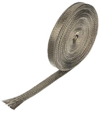 QUARKZMAN Manga Protectora Térmica, 0.2 ID 16 Pies Manga Protectora Térmica para Cables Automotrices Líneas De Combustible Manga Protectora 800 Grados para Cables, Color Titanio