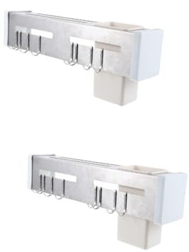 Lurrose 2 Pièces Accessoire de Cuisine Planches Porte-Baguettes coutellerie Range Couteaux Porte-ustensiles Détenteur de la Planche à découper Acier Inoxydable Silver