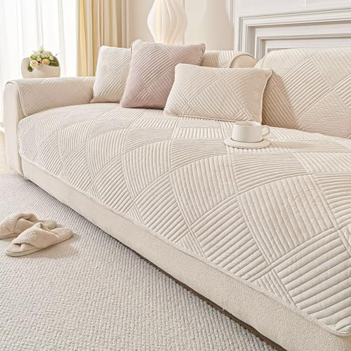 QHAIYYBF Soft Flannel Sofa Covers Washable - New Sofa Cushion Covers, Non-Slip Sofa Cover 1 2 3 Seater Couch Covers for Sectional Sofa, Sofa Slipcovers