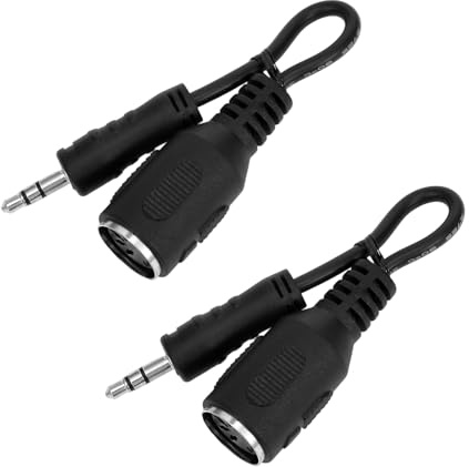 QfwdfcTrenz 2 Pack MIDI Cable 14 Inch Cable Type-A MIDI to 3.5mm Adapter TRS Midis Cables Breakout Cables for Keyboards Synths & DAWs MIDIs Female to TRS 3.5mm Male Audio Converter