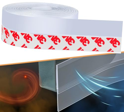 Draught Excluder Tape for Windows – Weather Stripping Door Seal Strip, Flexible Silicone, Strong Adhesive, Seals Medium Gaps for Winter Cold Draft Protection and Energy Efficiency
