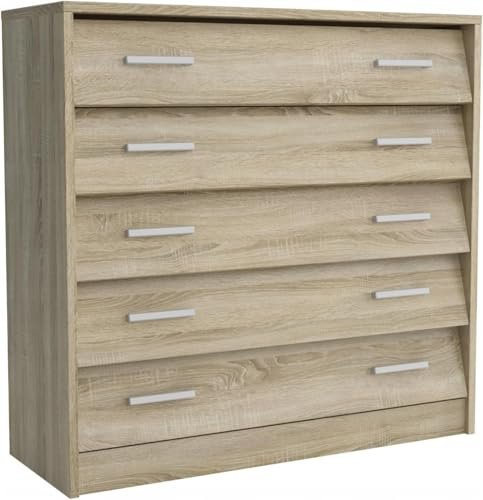 MEBLOHAND Schuhschrank 87x90x33 cm - Praktische Schuhkipper mit 5 Klappen für Optimale Schuhaufbewahrung - Schuhregal mit Laminierte Holzplatte Sonoma Eiche