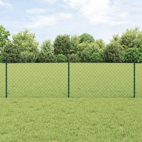 Tonture Recinzione verde con pali in acciaio e PVC, 2500 x 60 cm, resistente alle intemperie, per giardino e terrazza, protezione dagli sguardi indiscreti, recinzione a doppia asta, facile da montare