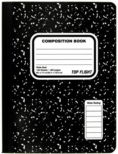 Top Flight Kompositionsbuch, breite Leiste, 100 Blatt