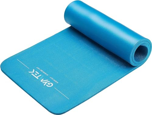 Gymtek Gymnastikmatte, Yoga Matte Dicker 1,5cm NBR, 180x61cm, Sportmatte Fitnessmatte Rutschfest, Trainingsmatte Ideal fur Fitness, Pilates und Aerobic, Yogamatte Tragegurte, Sportmatte Dicke