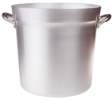 Pentole Agnelli FAMA85BS36 Olla de tomate de aluminio con 2 asas, tipo norte, diámetro 36 cm, 36,5 litros, plata