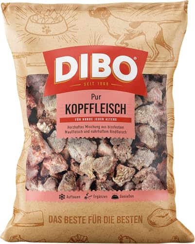 DIBO Kopffleisch, 3 x 2.000g-Beutel, Tiefkühlfutter, gesunde, natürliche Ernährung für Hunde, Hundefutter, Barf, B.A.R.F.