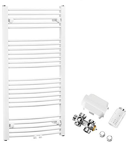 Buderus Badheizkörper Set Logatrend Curve gebogen Mittenanschluss Komplettset (1820 x 595 mm gebogen)