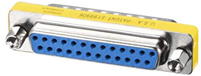 uxcell DB25 VGA Gender Changer 25 Pin Female to Male 2-row Mini Gender Changer Coupler Adapter Connector for Serial Applications Blue